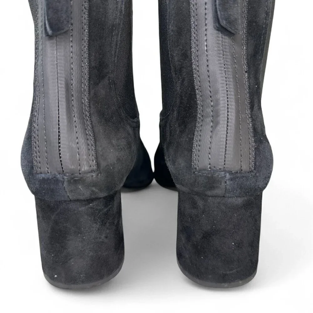 AGL Women's Lisette Almond Toe Mid Heel Stretch Booties EU 38.5 Black